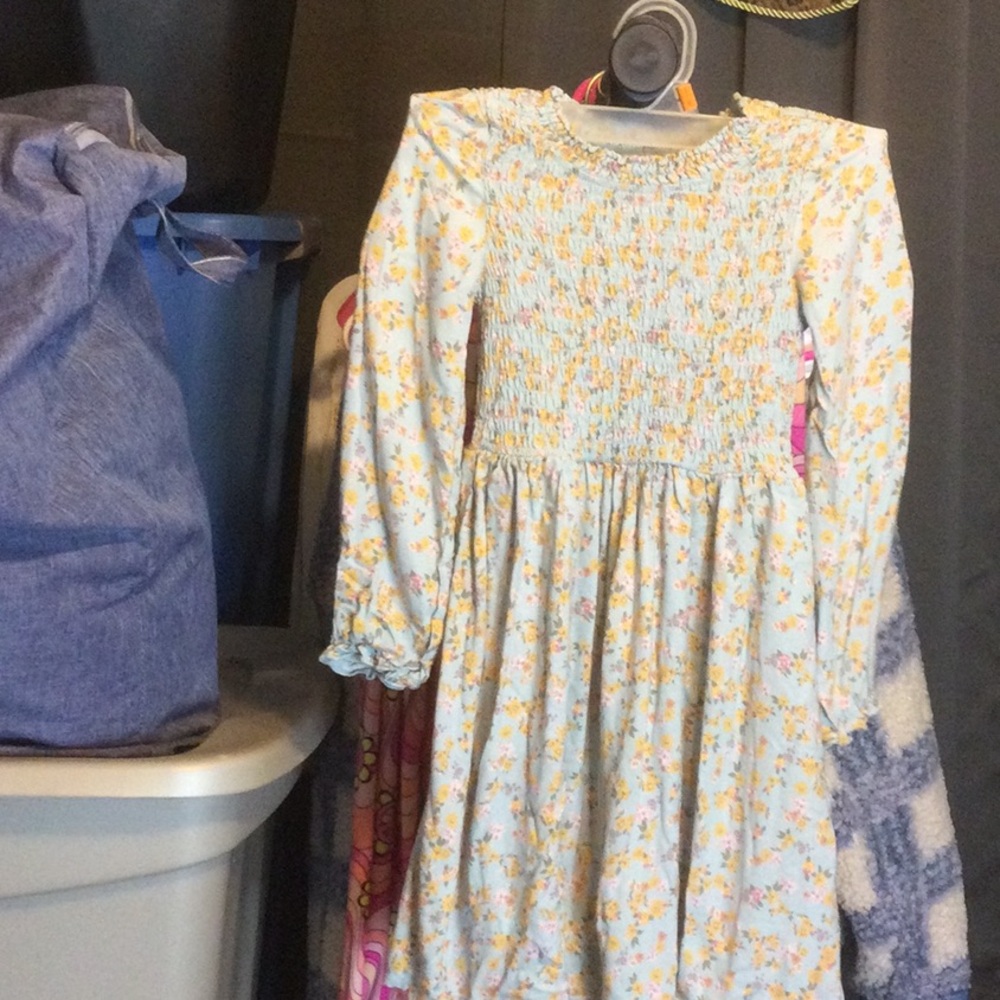 Biscotti Floral Smocked Kids Dress, Sz 5